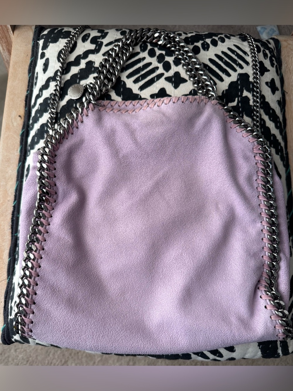 Stella McCartney Falabella Tote Light Purple & Gunmetal Chains with COA - Picture 8 of 11